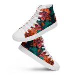[Floral Bloom] Emerald Bliss Women’s high top canvas shoes