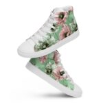 [Floral Bloom] Pastel Blossoms Women’s High Top Canvas Shoes